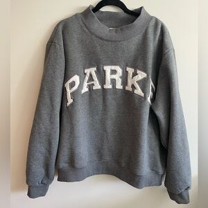 PARKE- Monochrome Varsity Mockneck, grey, size L/XL